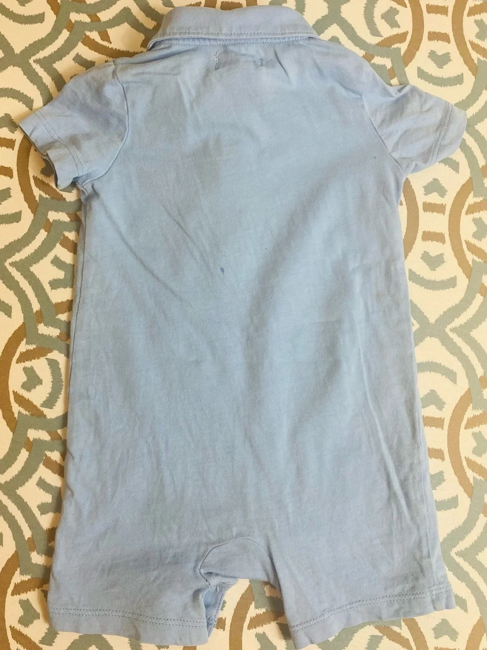 Ralph Lauren Light Blue Short-Sleeve Polo Romper